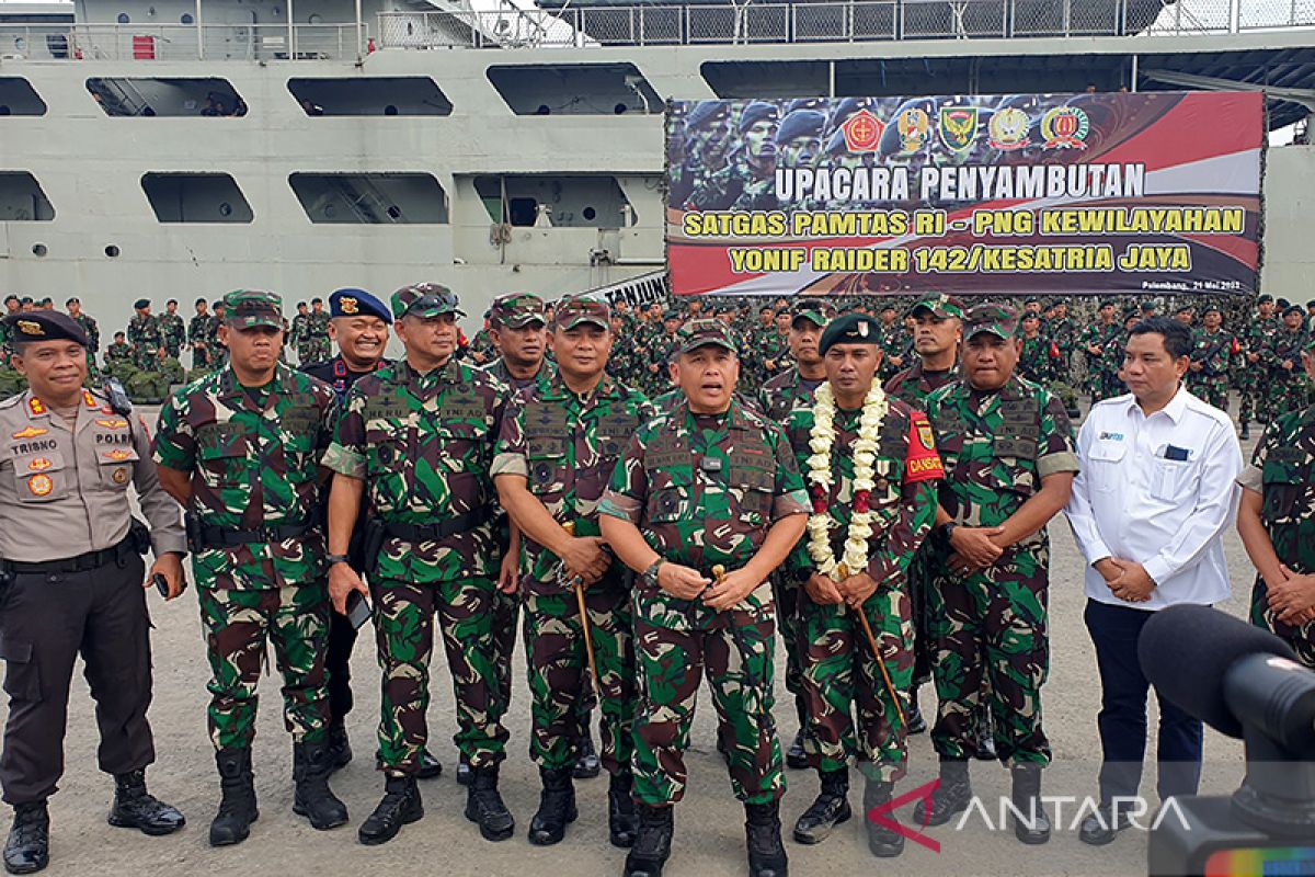 Pangdam Sriwijaya sambut Satgas Yonif Raider 142/KJ dari Papua