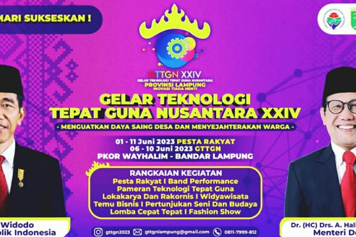 Presiden Jokowi dijadwalkan hadiri Gelar Teknologi Tepat Guna Nusantara XXIV di Lampung
