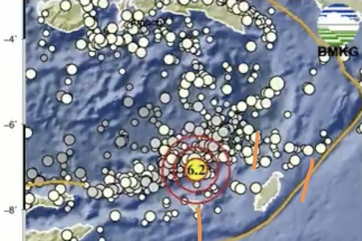 Gempa magnitudo 6,2 guncang Laut Saumlaki