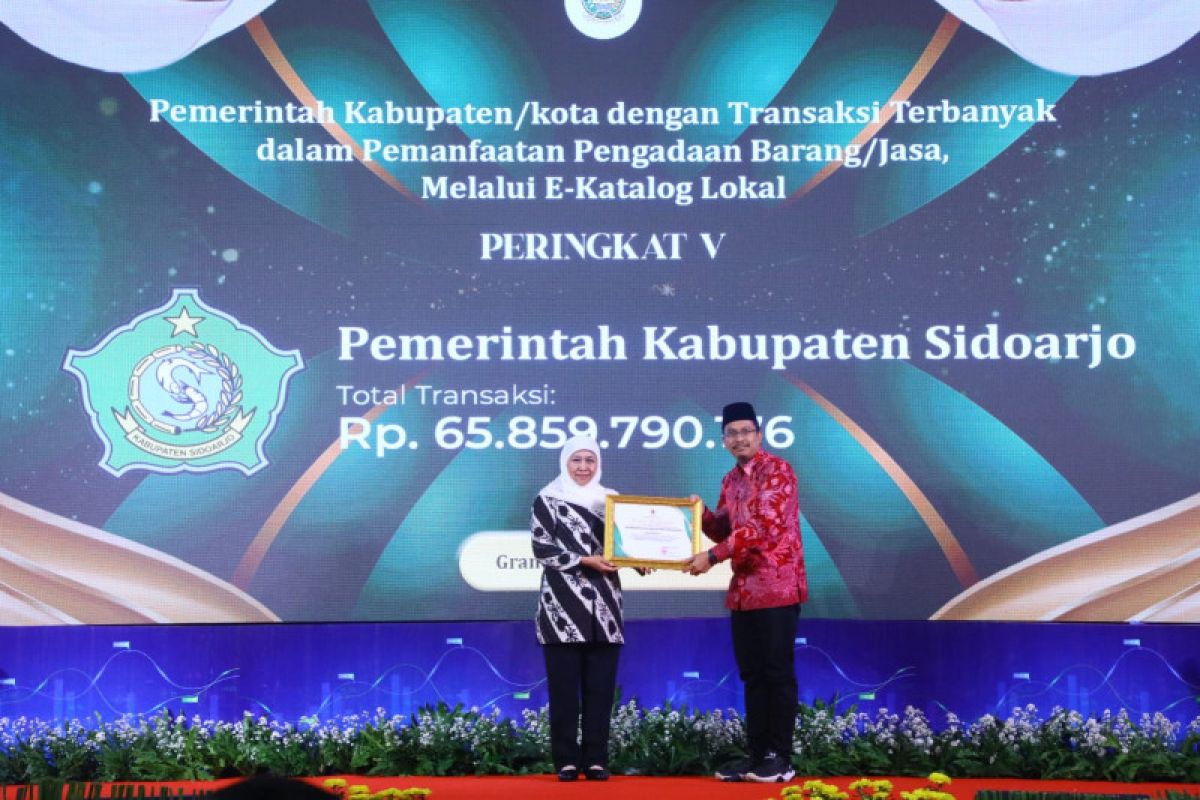Pemkab Sidoarjo raih E-Purchasing Award 2023 Jatim