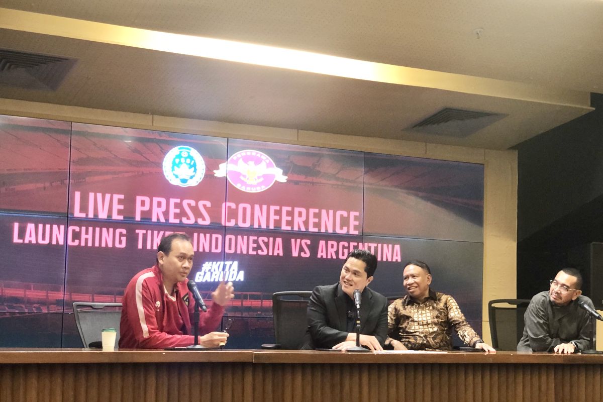 Tiket pertandingan Indonesia versus Argentina dijual mulai 5 Juni 2023