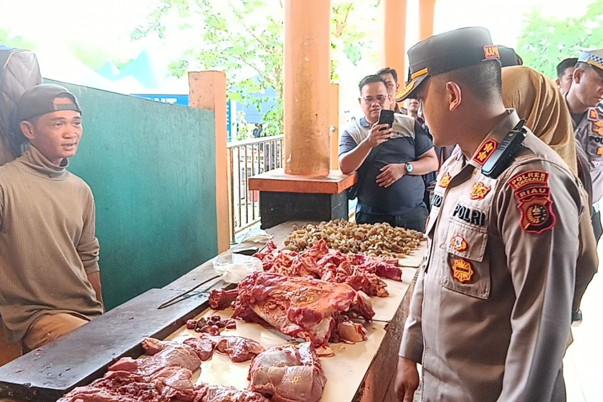 Viral daging sitaan diambil masyarakat, Kapolres sidak pasar di Bengkalis