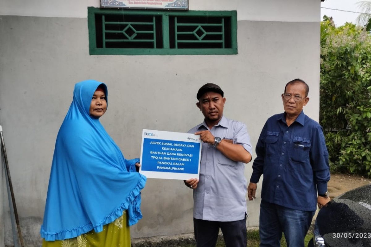 Berpartisipasi Mendukung Pendidikan Agama, PT Timah Tbk Bantu Renovasi Bangunan TPQ Al Bantani Pangkalpinang