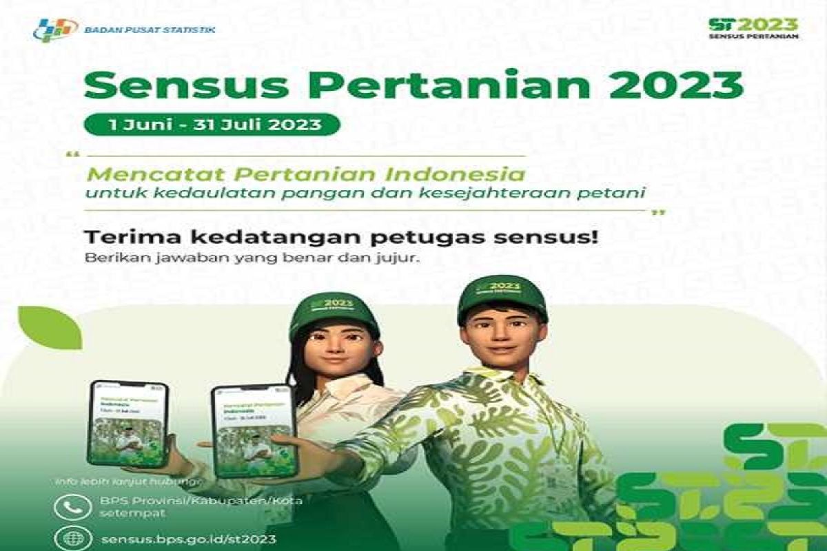 Sensus Pertanian digelar 1 Juni - 31 Juli 2023