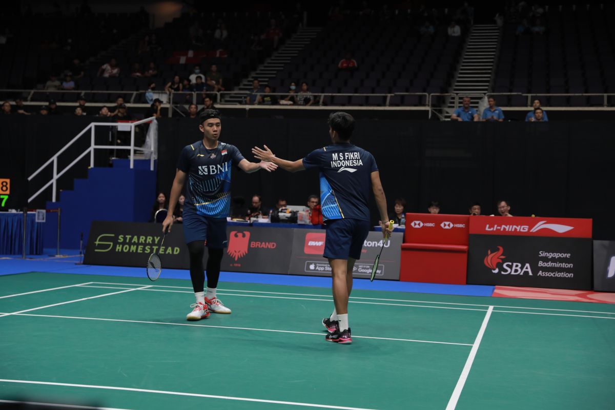 Ganda putra Bagas/Fikri tantang unggulan ketiga di babak kedua Singapore Open 2023