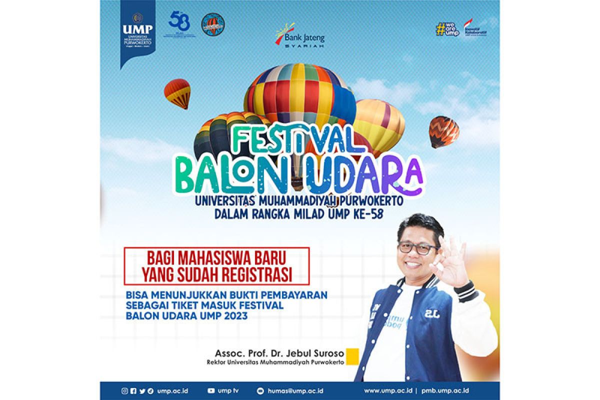 Ada gratis pendaftaran kuliah di Festival Balon Udara UMP