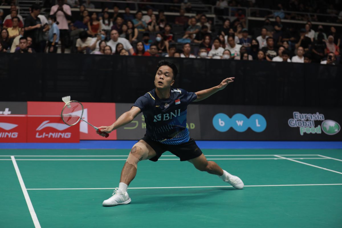 Ginting kembali kalahkan Li Shi Feng menuju semifinal di Singapura Open