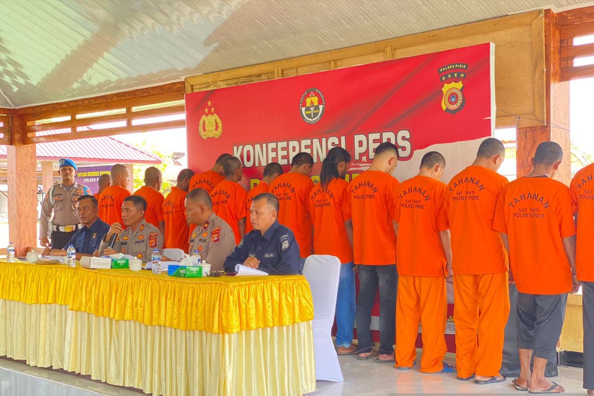 Polisi tangkap 14 pengedar narkoba dari tujuh kecamatan Pidie