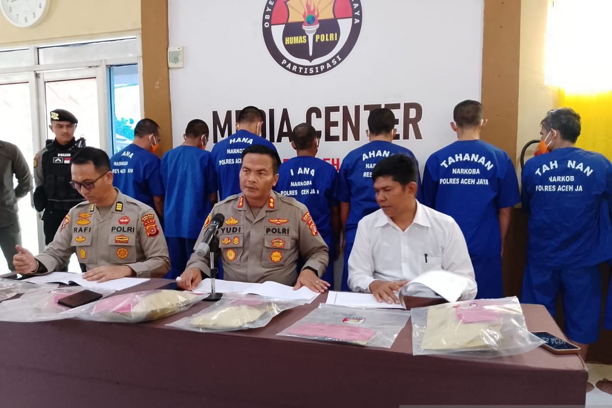 Terlibat kasus narkoba, delapan warga Aceh Jaya ditangkap polisi