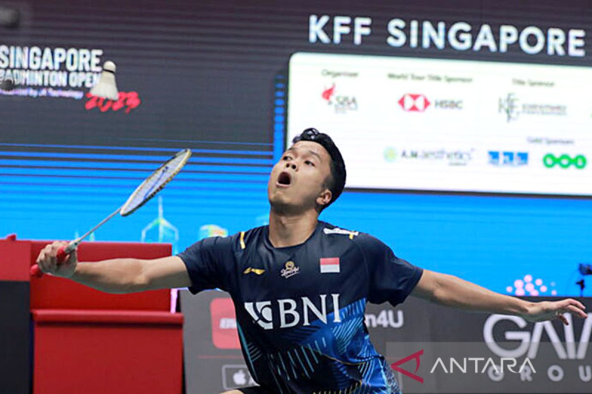 Kalahkan Antonsen, Ginting juara Singapore Open 2023
