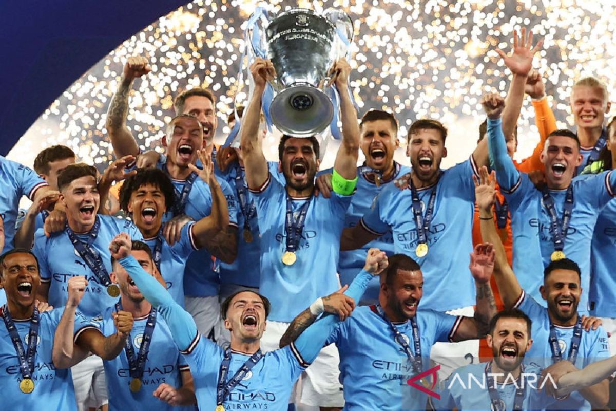 Tekuk Inter Milan pada final Liga Champions, Man City sukses raih treble winners