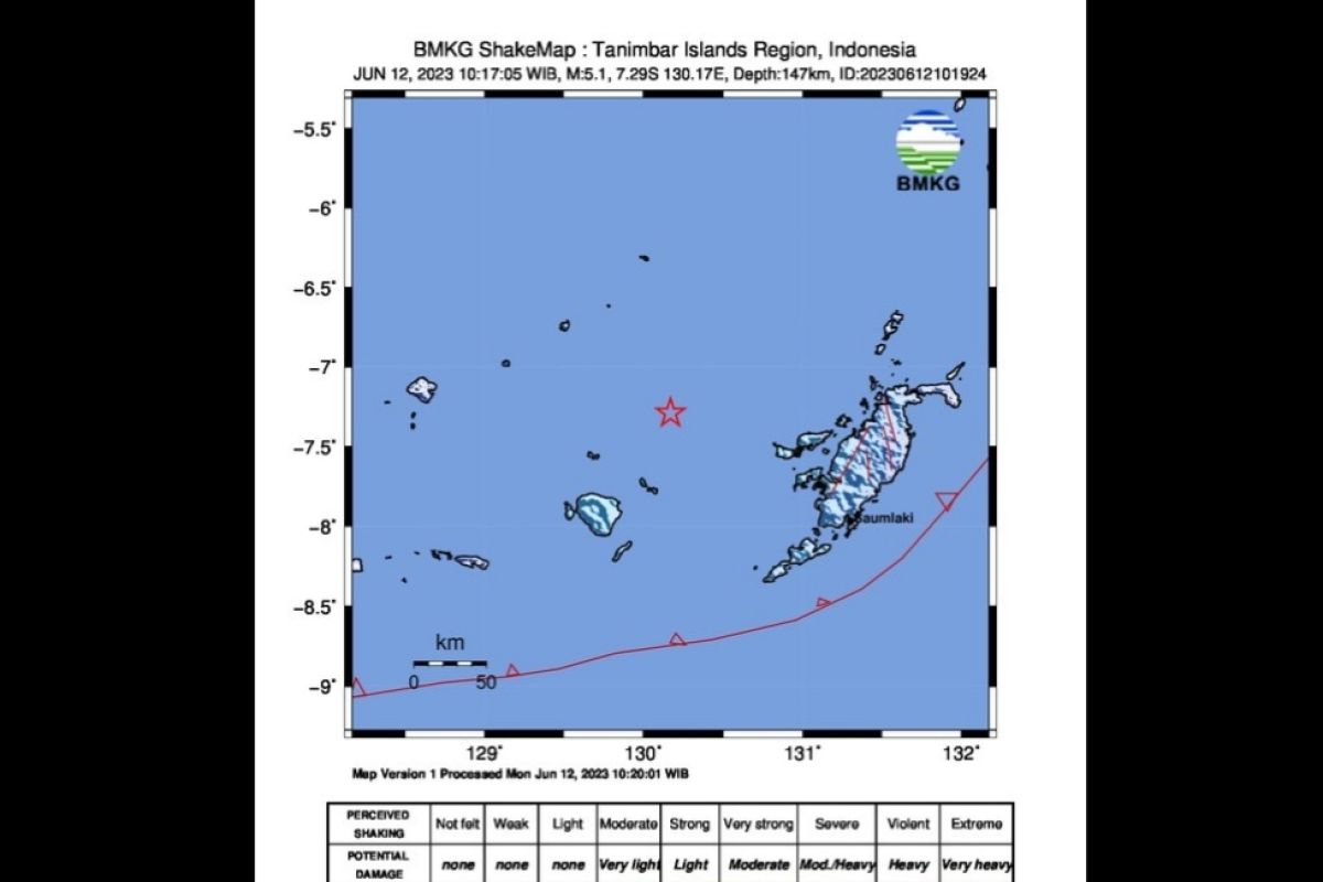 BMKG: Aktivitas subduksi Laut Banda picu gempa M5,1 di pantai utara Maluku