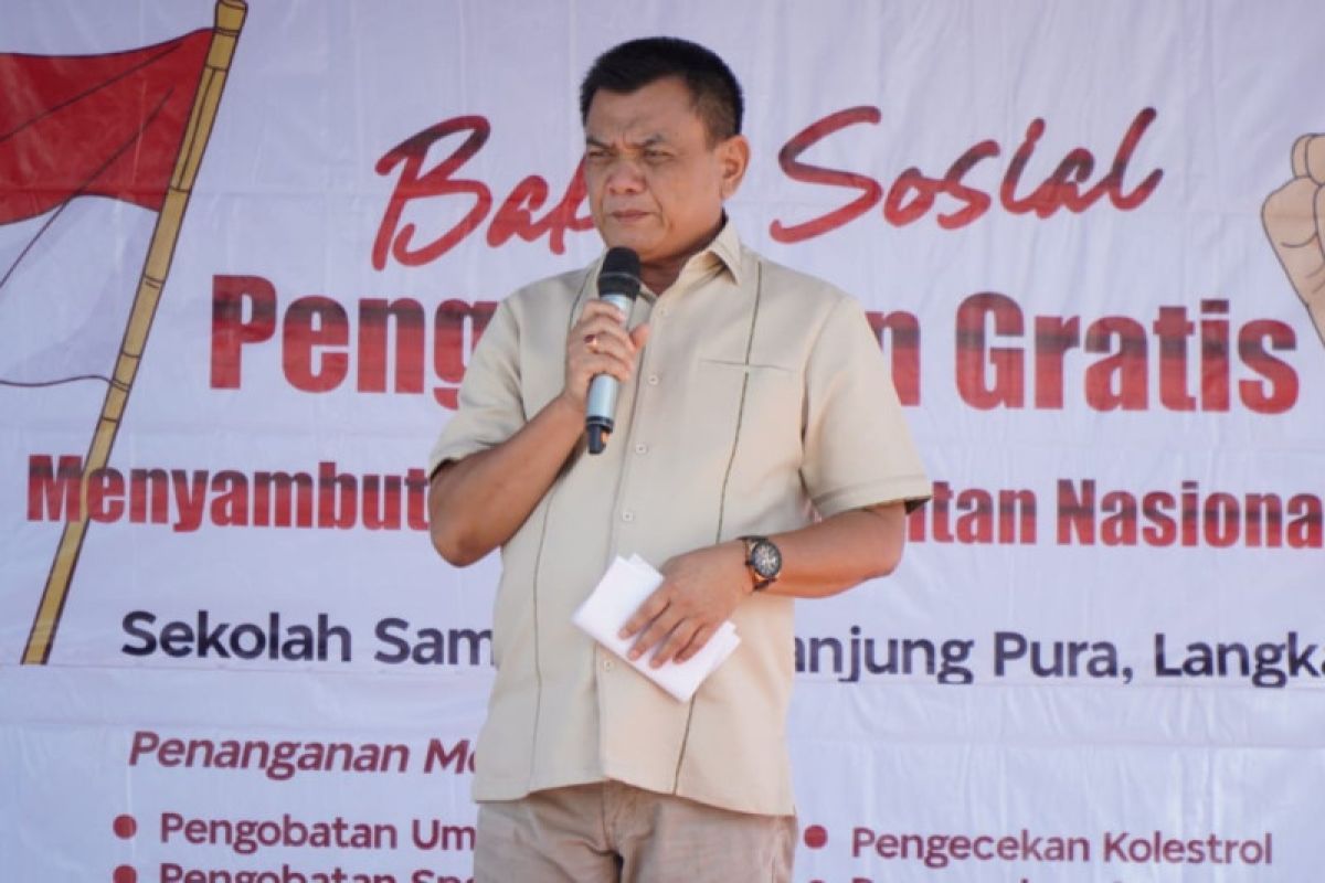 Aspemkesra Pemkab Langkat Mulyono hadiri bakti sosial di Tanjung Pura