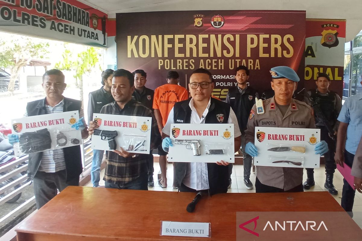 Ancam warga pakai senjata api, dua pria Aceh Utara ditangkap polisi