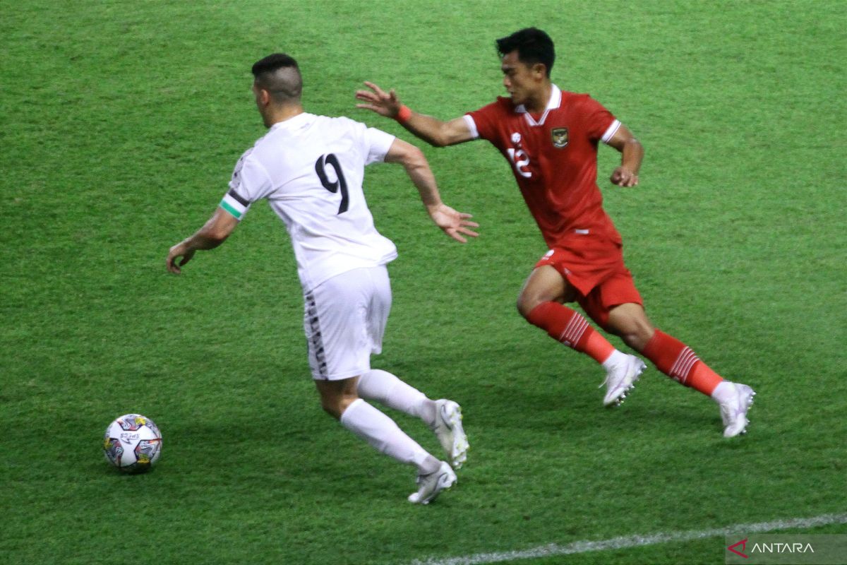 Babak pertama, Indonesia vs Palestina masih 0-0