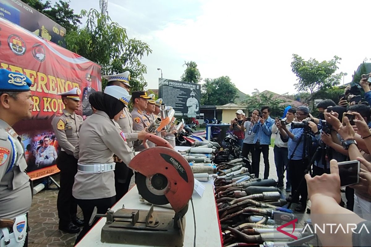 Satlantas Polresta Bogor sita 2.148 knalpot brong selama lima bulan terakhir