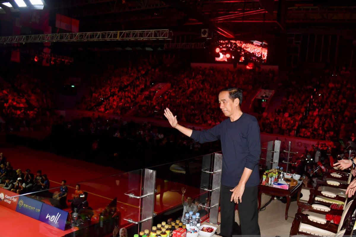 Indonesia Open 2023 - Presiden Jokowi doakan agar Anthony Ginting menang di final