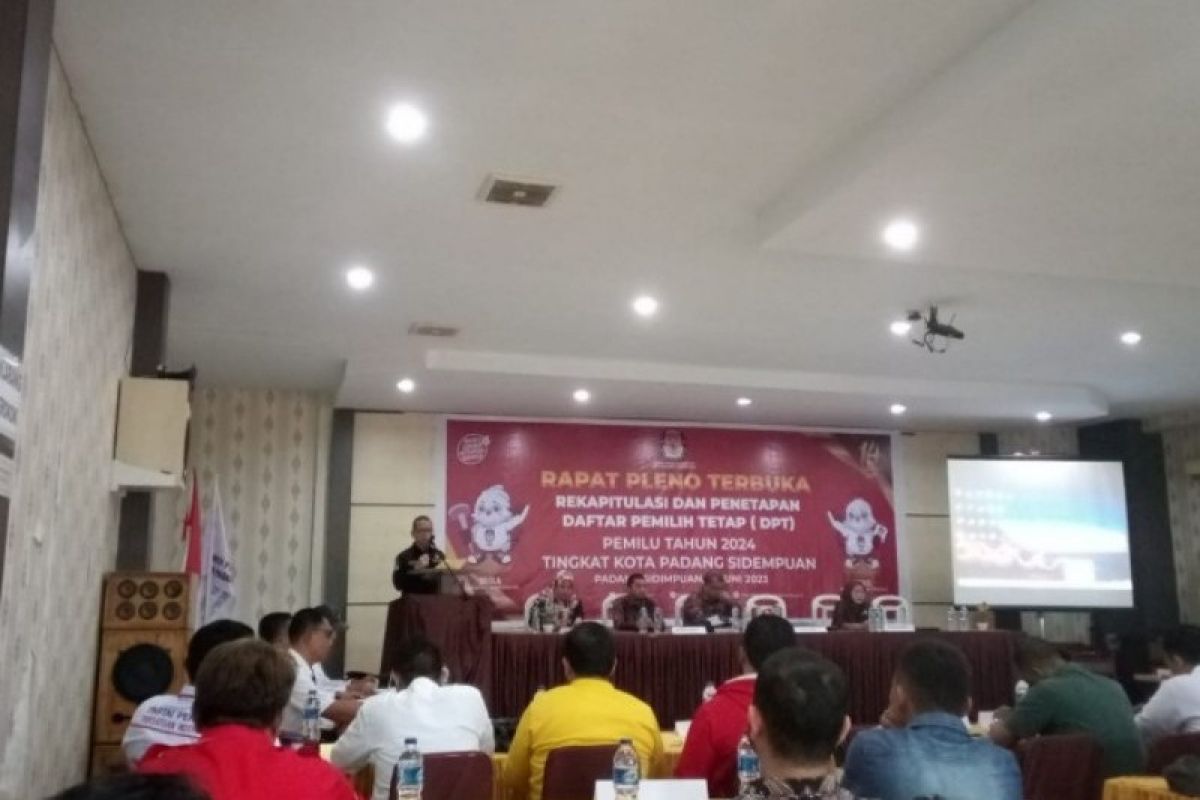 KPU Padang Sidempuan tetapkan DPT Pemilu 2024