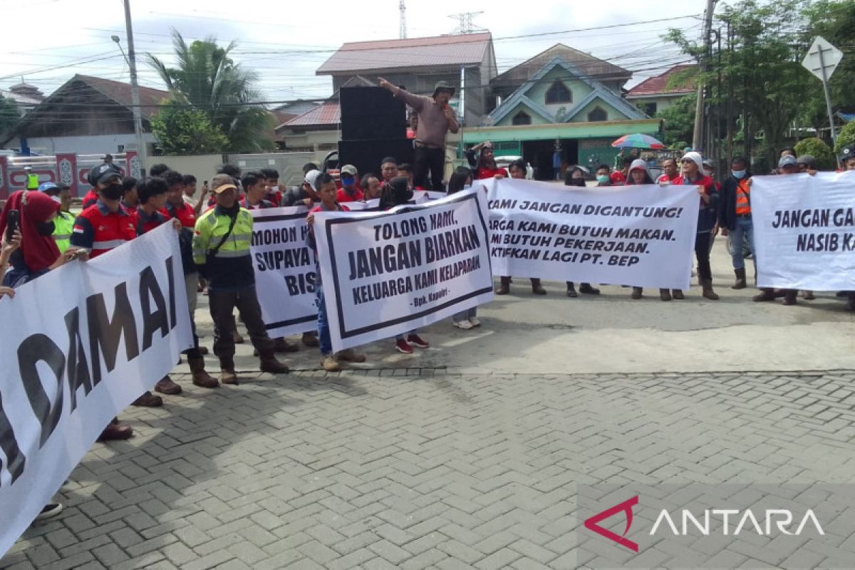 Pekerja PT BEP demo ke DPRD Kaltim tuntut perusahaan beroperasi