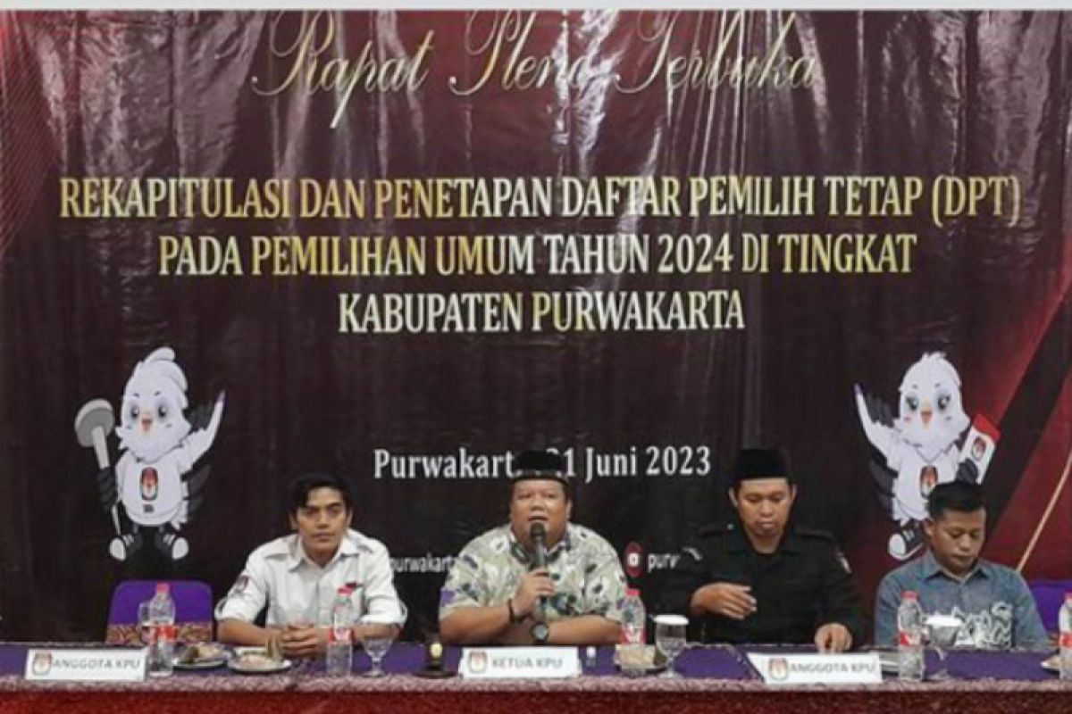 KPU Purwakarta tetapkan jumlah DPT Pemilu 2024 sebanyak 733.927 orang