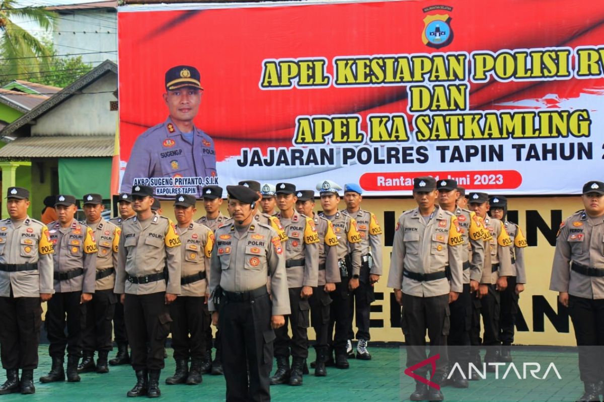 Jaga warga Tapin, Ratusan Polisi RW disebar