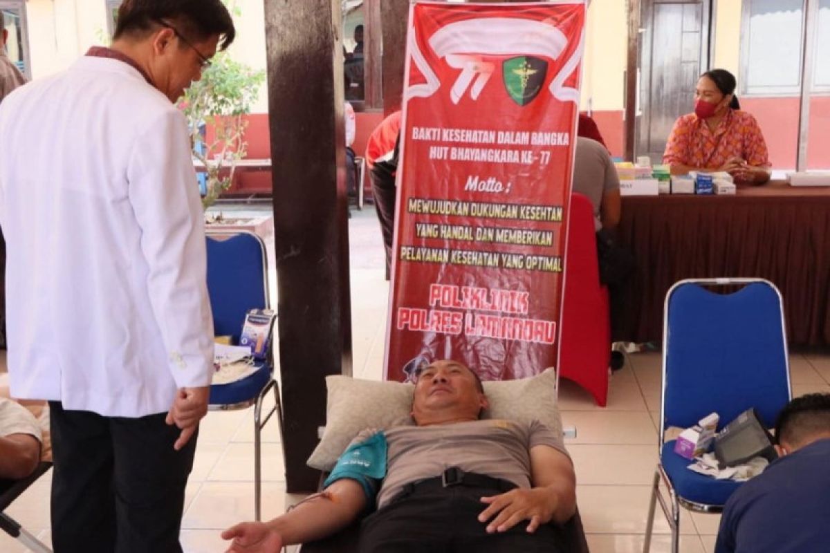 Polres Lamandau targetkan 50 kantong dalam aksi donor darah