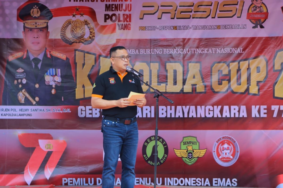 Polda Lampung gelar lomba burung berkicau sambut Hari Bhayangkara