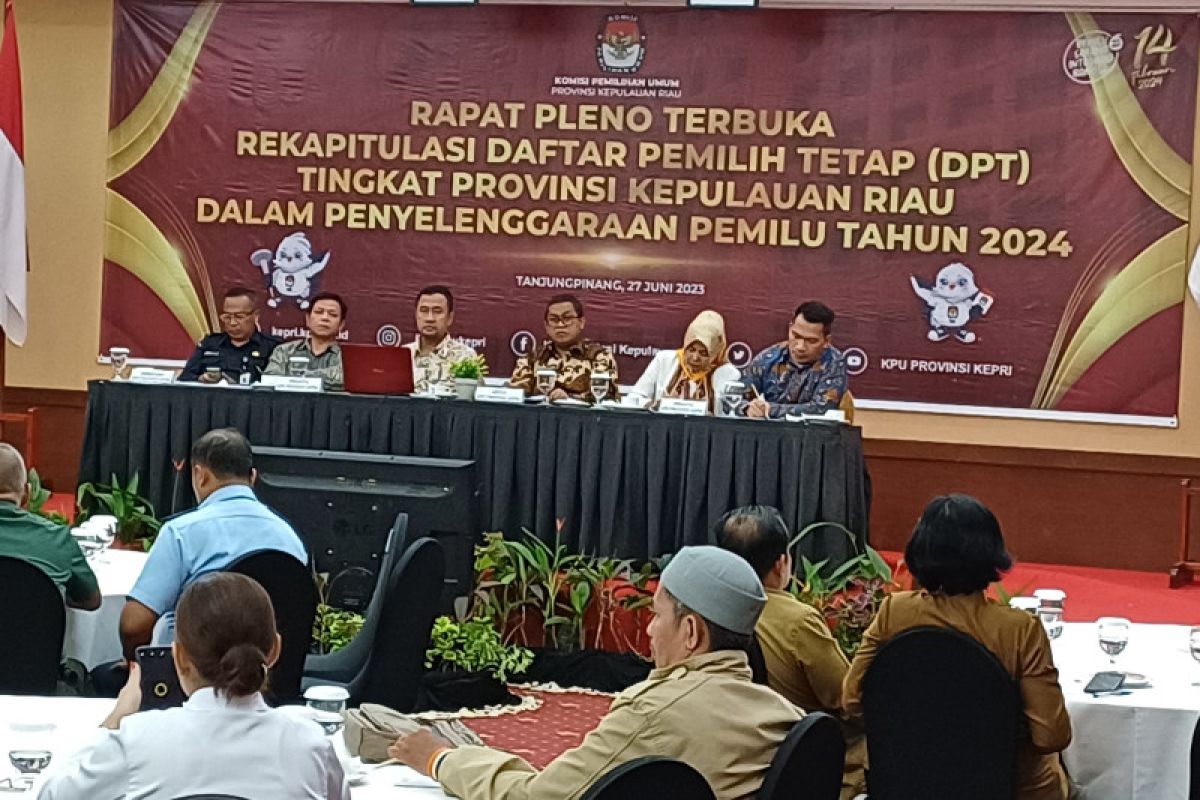 KPU Kepri tetapkan DPT Pemilu 2024 sebanyak 1.500.974 orang