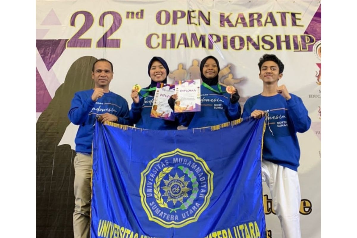 Mahasiswa UMSU juara di kejuaraan karate di Malaysia