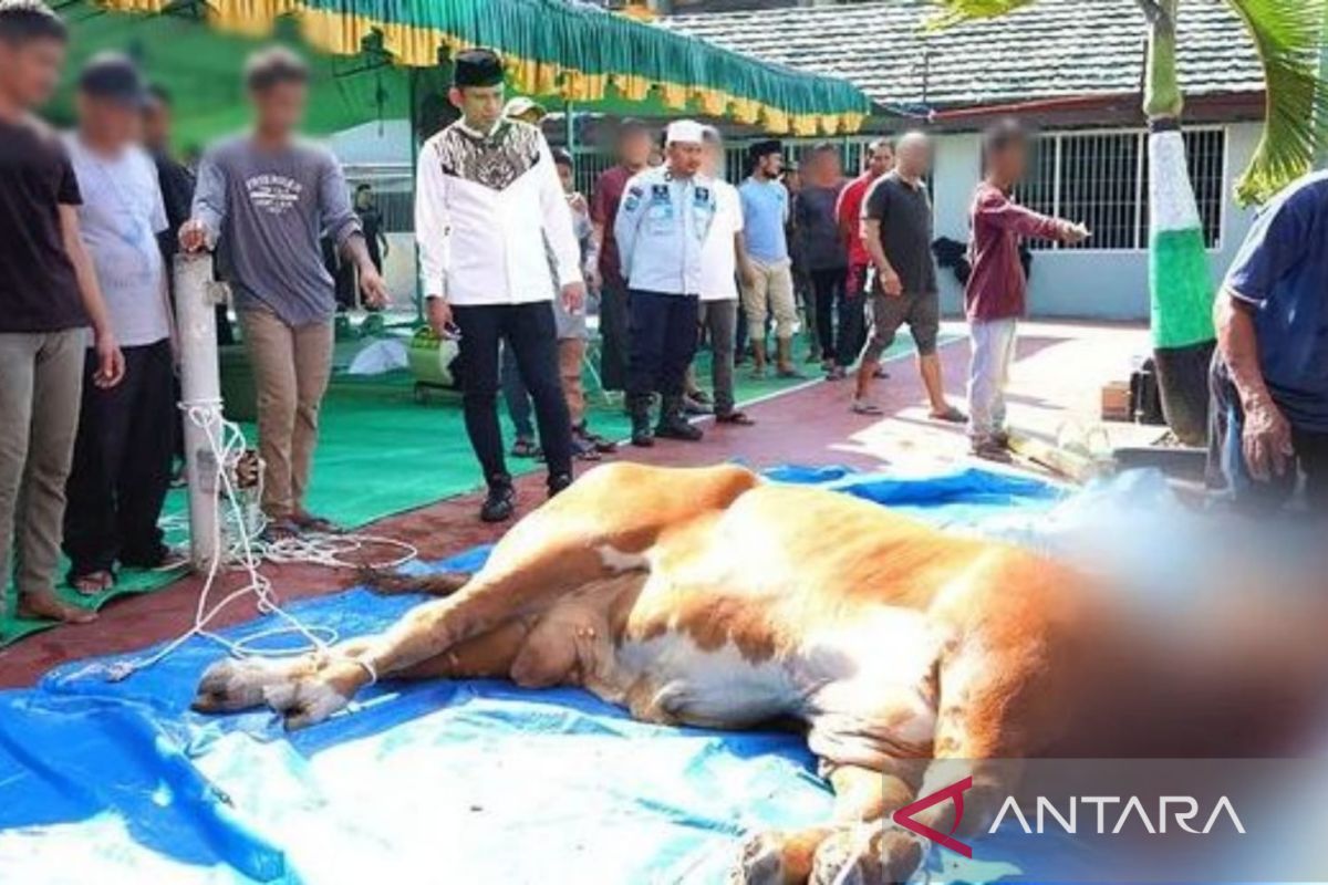 Rutan Samarinda salurkan daging 19 hewan kurban untuk warga binaan