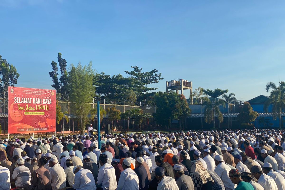 Ribuan warga binaan Lapas Banjarbaru ikuti shalat Ied