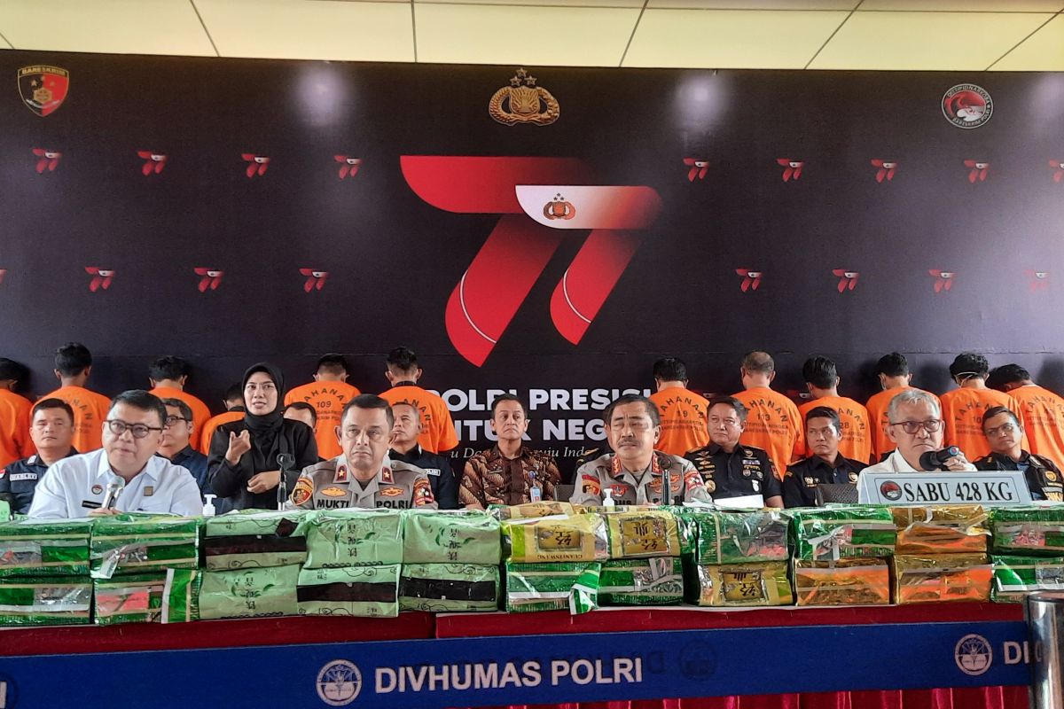 Bareskrim gagalkan peredaran 428 kg sabu dan 162.932 butir ekstasi