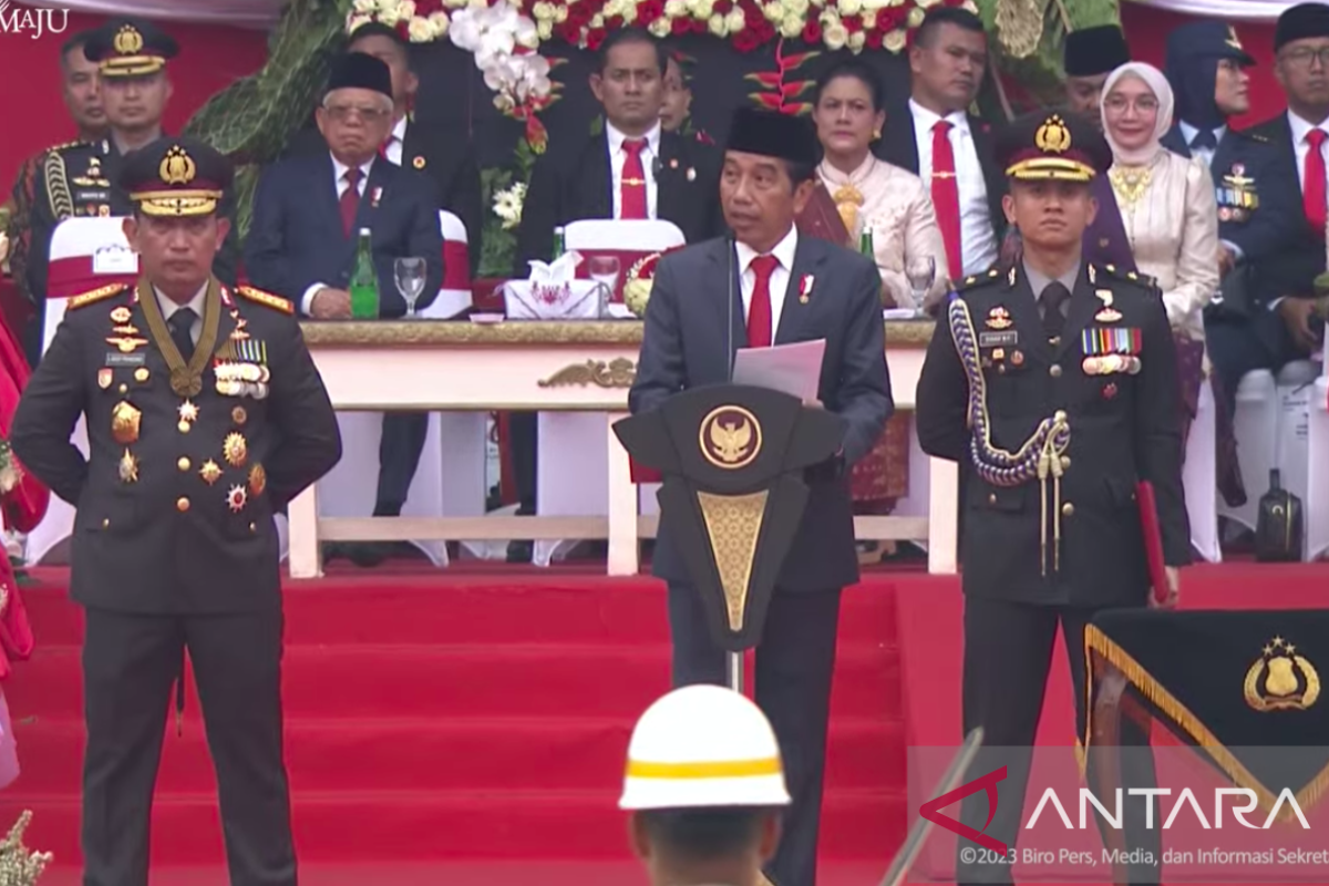 Jokowi sebut Polri ibarat sapu lidi yang diikat dengan kesatuan-sinergitas