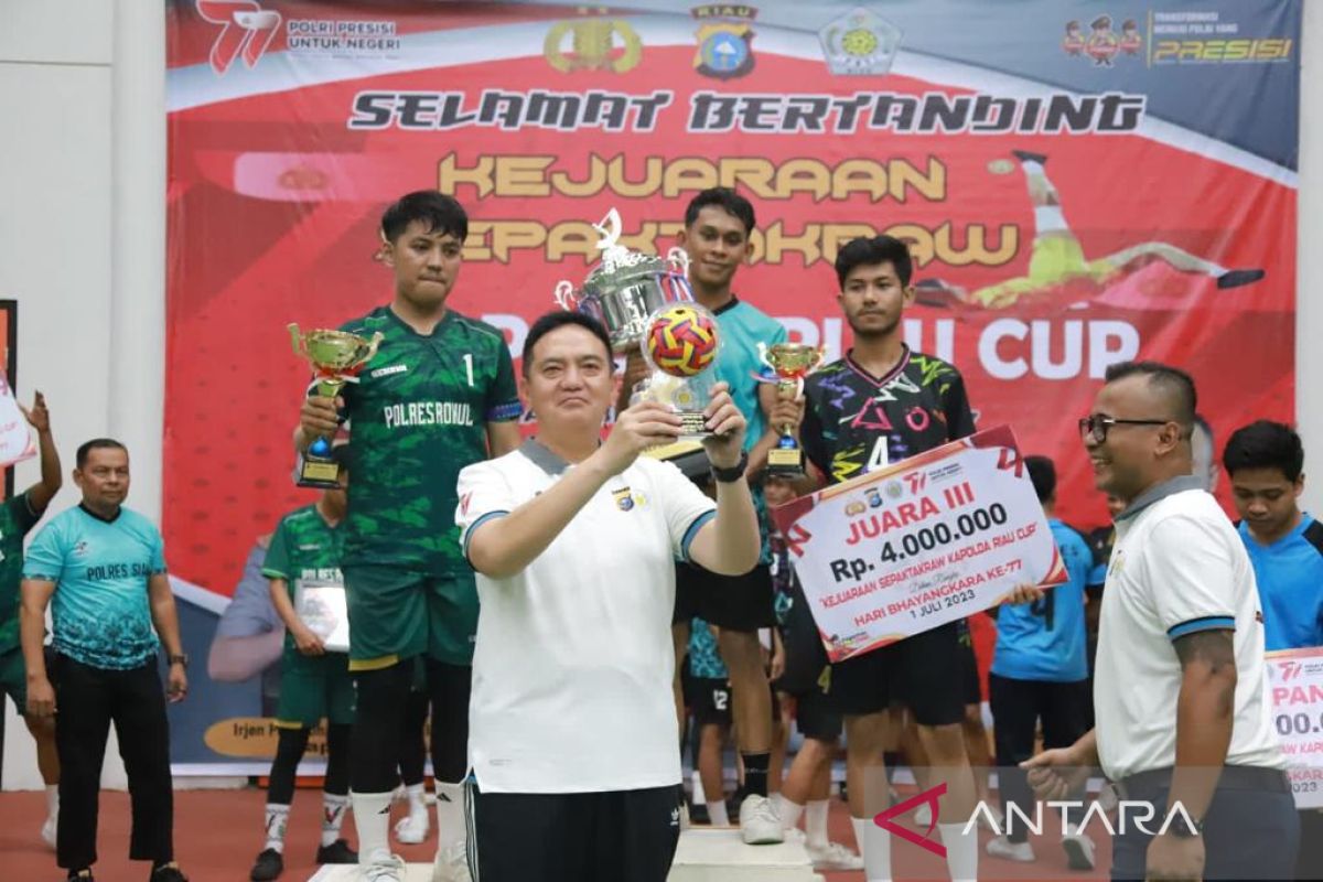 Turnamen sepak takraw Kapolda Riau Cup 2023 usai, Polres Siak pulang bawa piala
