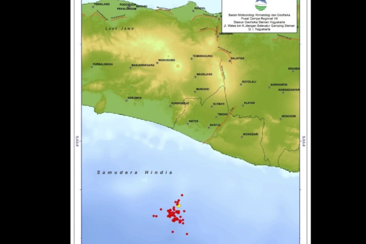 BMKG catat 53 gempa susulan setelah gempa di DIY