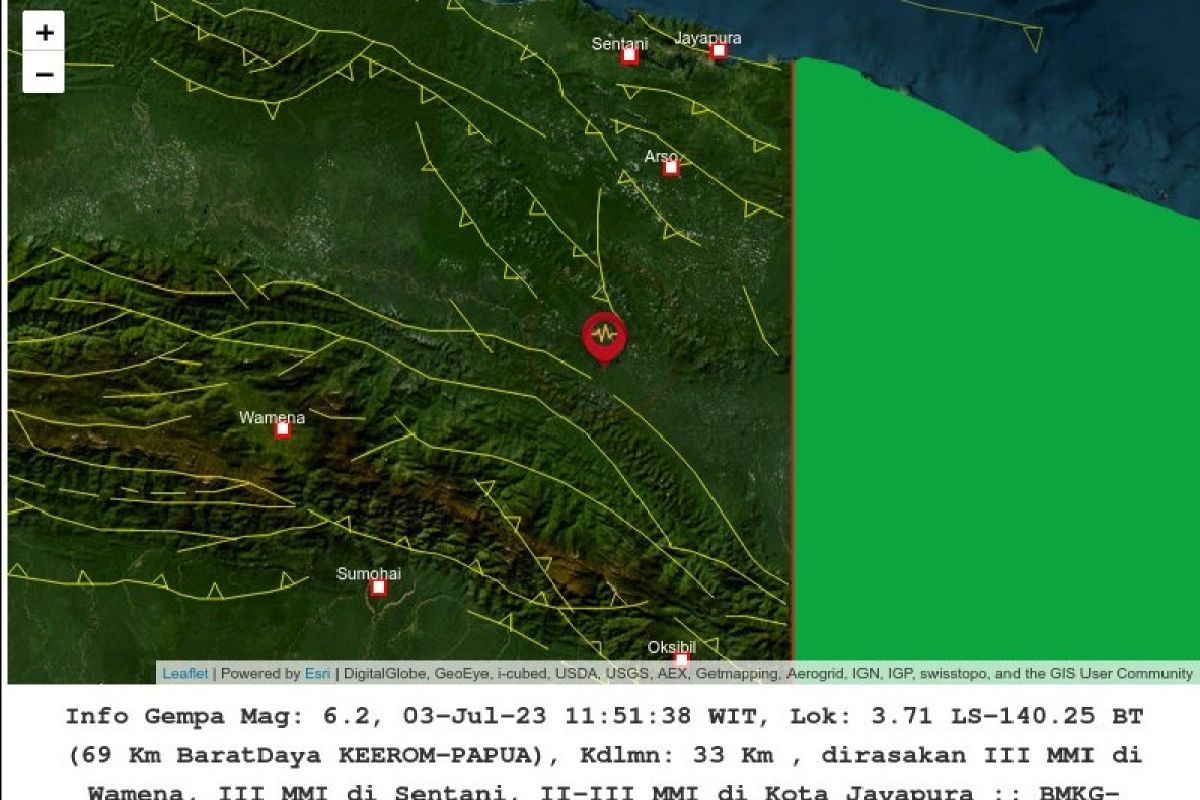 BPBD Papua : Belum ada laporan terkait dampak gempa magnitudo 6,2 di sekitar Keerom