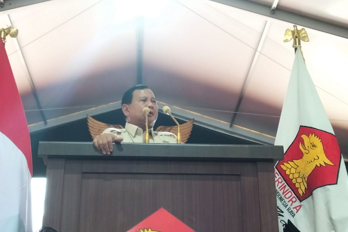 Pesan Prabowo pada konsolidasi akbar kader Gerindra di Tangerang