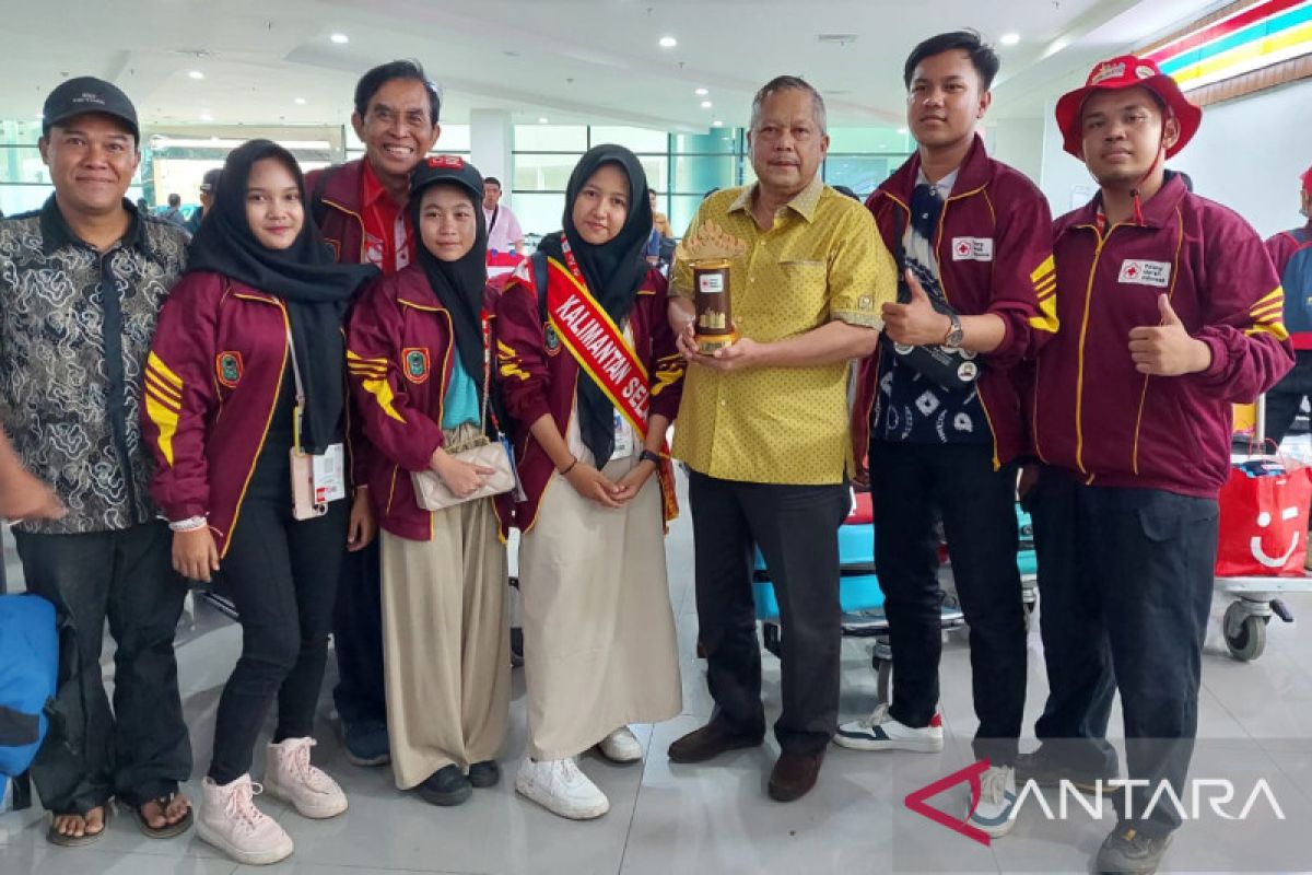 Kontingen PMR Kalsel disambut gembira atas prestasi Jumbara IX Lampung