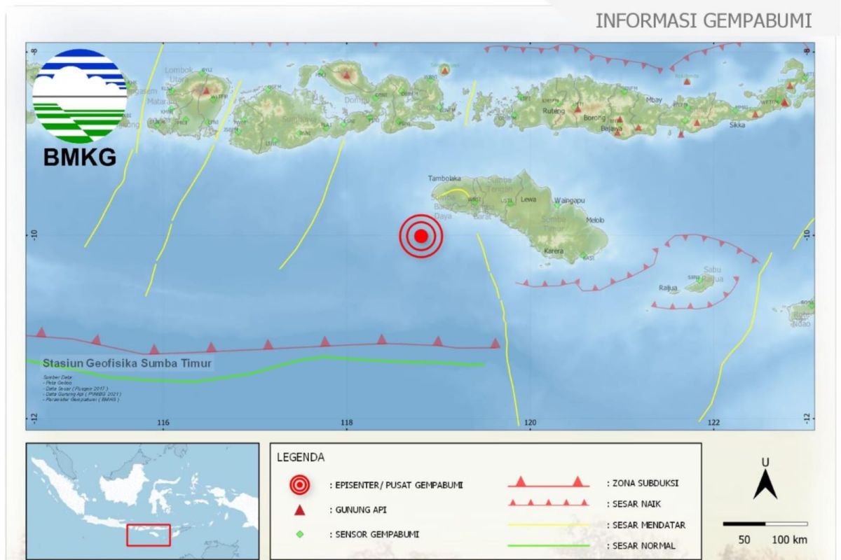 Gempa magnitudo 5.3 guncang Sumba Barat Daya