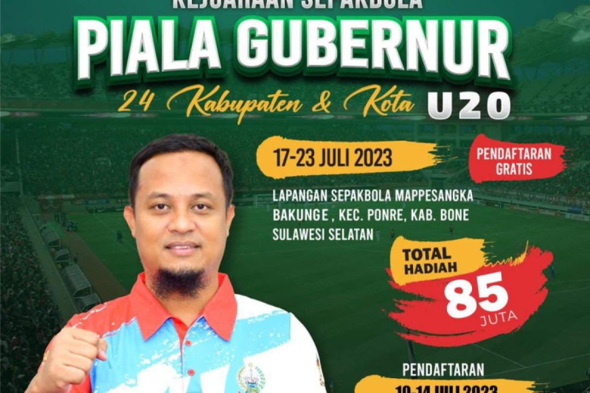 Pemprov Sulsel gelar kejuaraan sepak bola Piala Gubernur U20