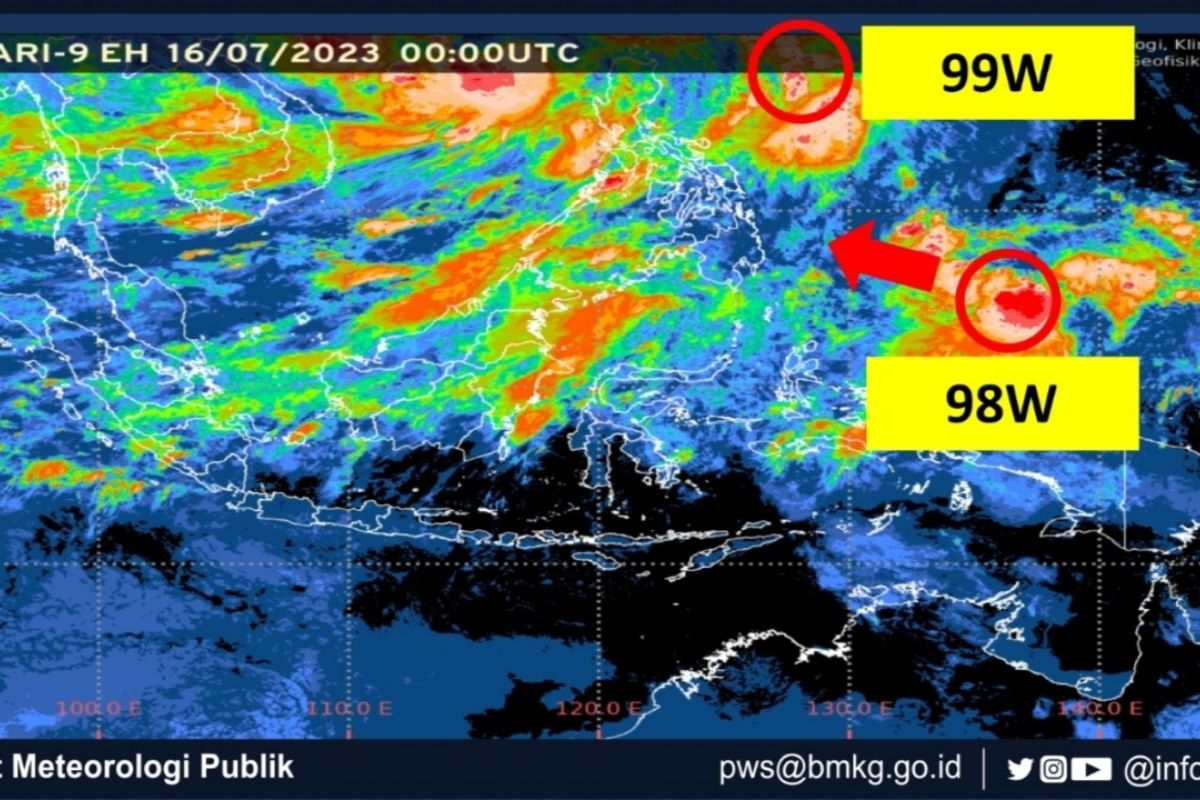 BMKG: Dua bibit siklon berpotensi pengaruhi cuaca di wilayah Indonesia