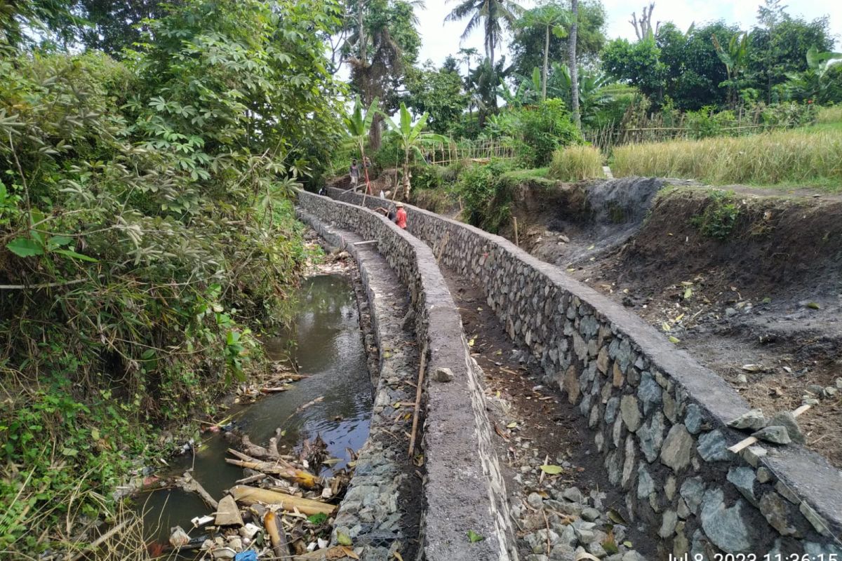 Distan Mataram membangun jaringan irigasi untuk petani