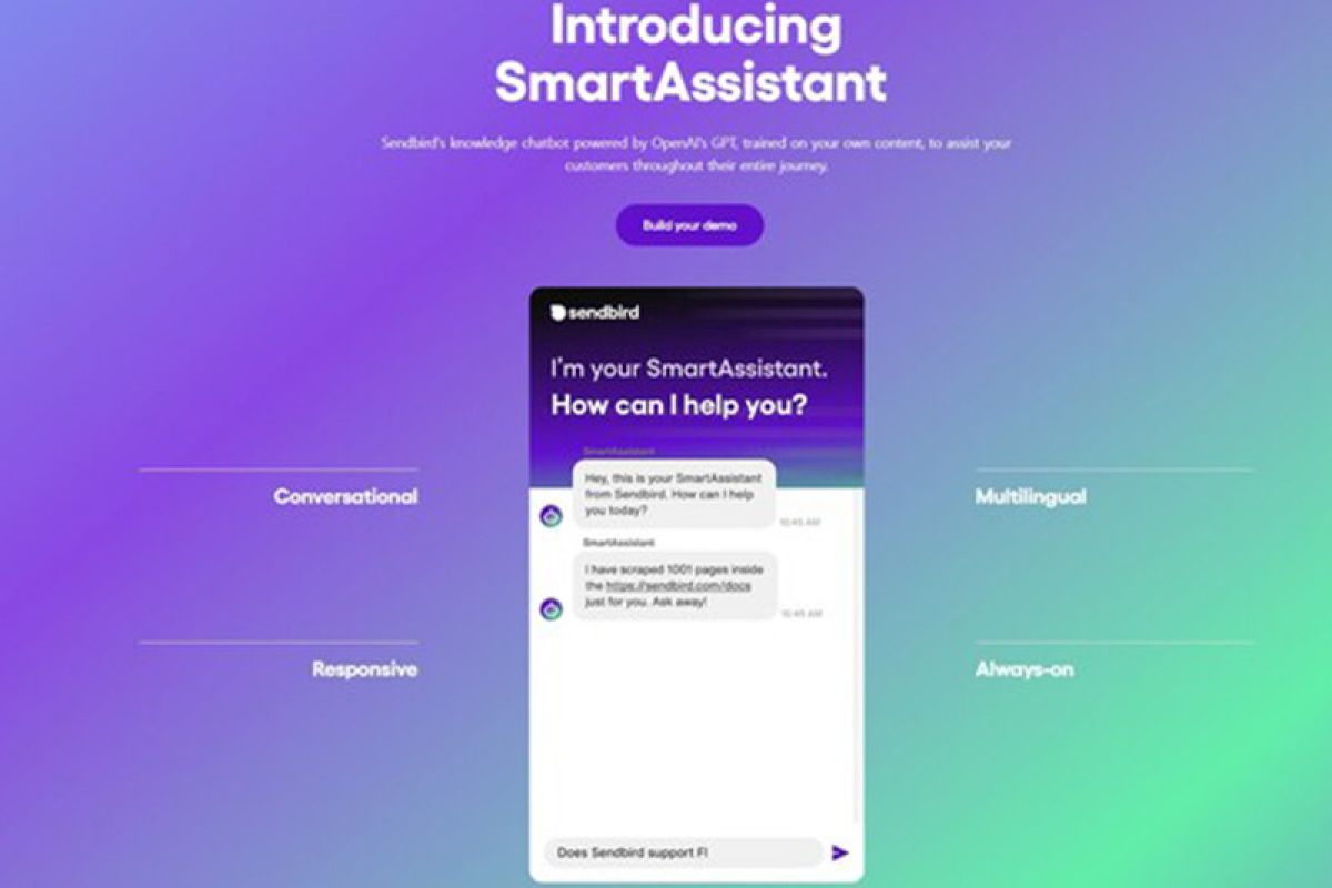 Sendbird Luncurkan SmartAssistant, Layanan "No-Code Generative AI Chatbot" yang Pertama untuk Aplikasi Web dan Seluler