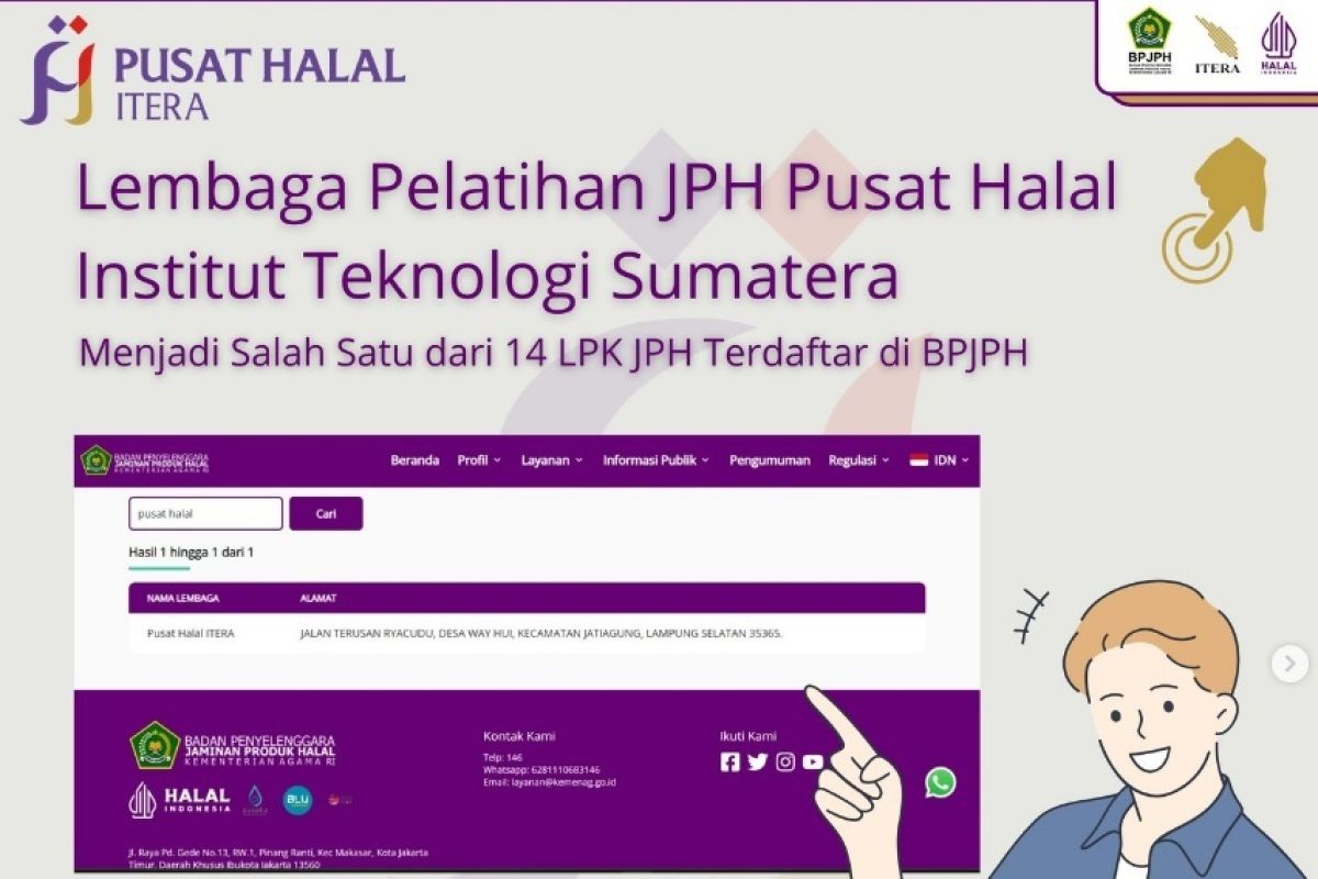 Pusat Halal Itera resmi terdaftar di BPJPH Kemenag RI