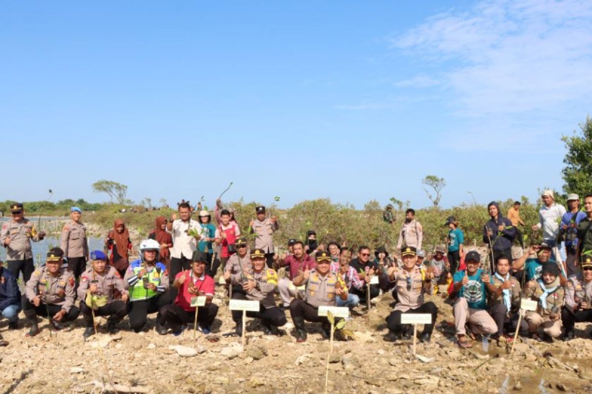 Polres  Jepara tanam 1.000 bibit mangrove cegah abrasi