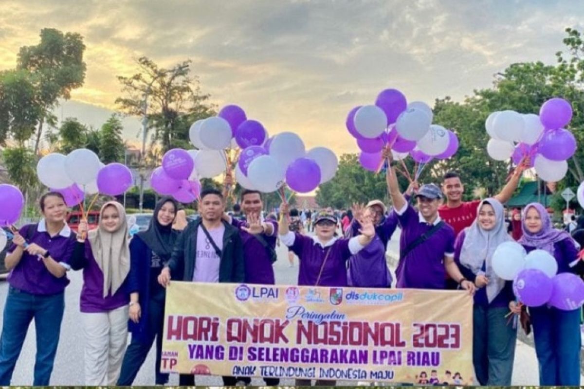 LPAI Riau peringati Hari Anak Nasional di CFD dan kunjungi Yayasan Kasih Anak Kanker Indonesia