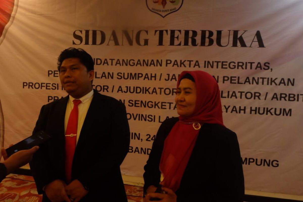 45 mediator penyelesaian sengketa di Lampung dilantik