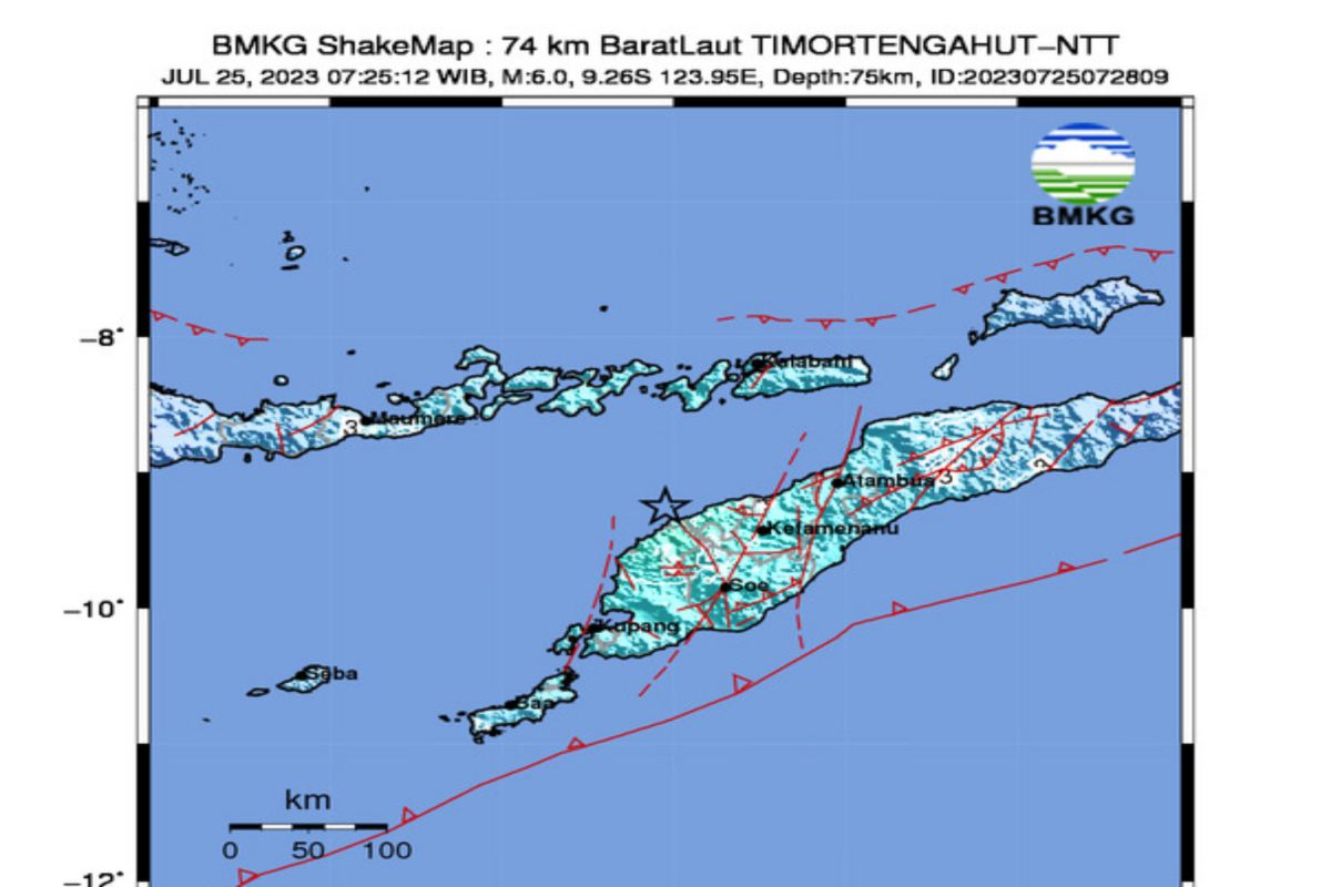 Gempa  magnitudo 6,0 guncang wilayah NTT