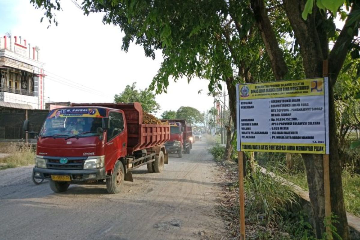 Pemprov Sulsel mulai rekonstruksi ruas jalan batas Soppeng-Pangkajene