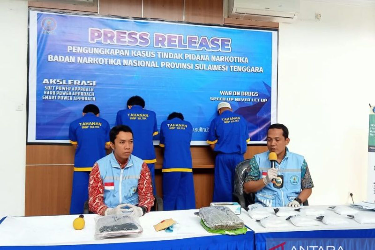 SE Sulawesi: BNN nabs four suspected drug traffickers